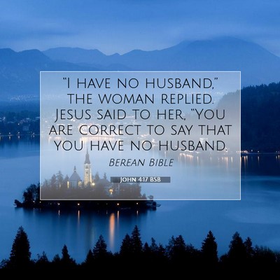 Picture 07 - John 4:17 BSB - “I have no husband,” the woman replied. Jesus - Bible Verse Picture