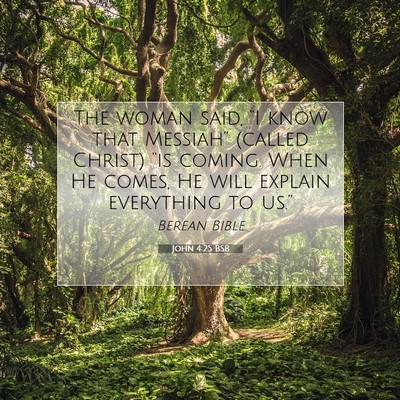 Picture 07 - John 4:25 BSB - The woman said, “I know that Messiah” (called - Bible Verse Picture
