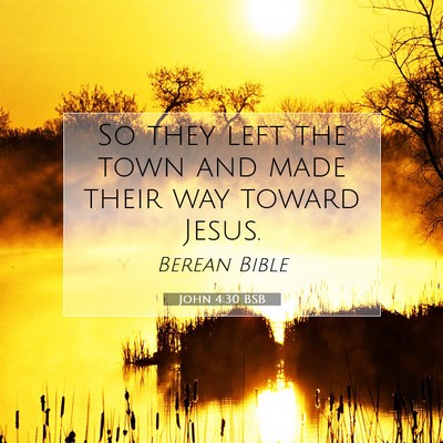 Picture 07 - John 4:30 BSB - So they left the town and made their way toward - Bible Verse Picture
