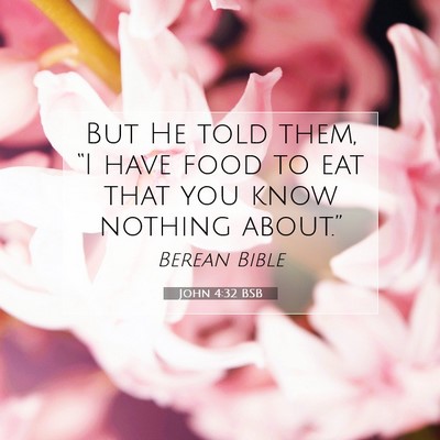 Picture 07 - John 4:32 BSB - But He told them, “I have food to eat that you - Bible Verse Picture