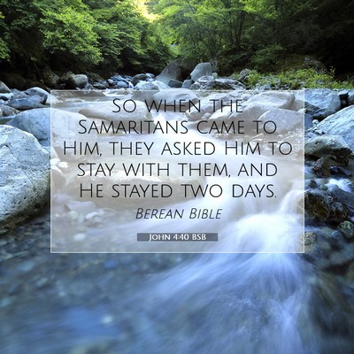 Picture 07 - John 4:40 BSB - So when the Samaritans came to Him, they asked - Bible Verse Picture
