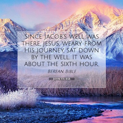 Picture 07 - John 4:6 BSB - Since Jacob’s well was there, Jesus, weary from - Bible Verse Picture