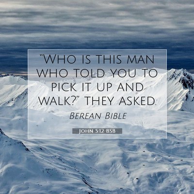 Picture 07 - John 5:12 BSB - “Who is this man who told you to pick it up and - Bible Verse Picture