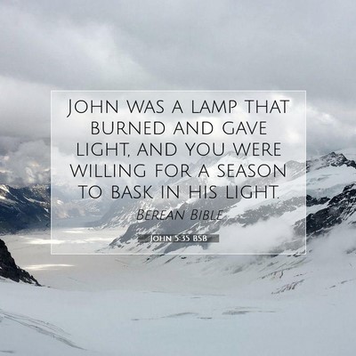 Picture 07 - John 5:35 BSB - John was a lamp that burned and gave light, and - Bible Verse Picture