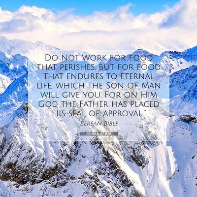 Picture 07 - John 6:27 BSB - Do not work for food that perishes, but for food - Bible Verse Picture