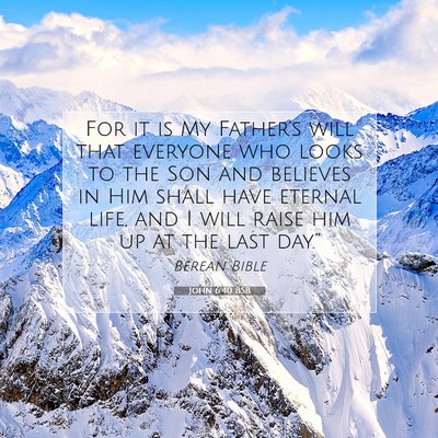 Picture 07 - John 6:40 BSB - For it is My Father’s will that everyone who - Bible Verse Picture