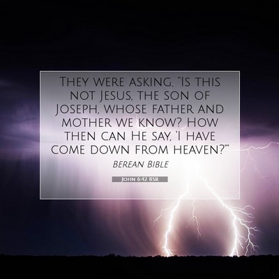 Picture 07 - John 6:42 BSB - They were asking, “Is this not Jesus, the son - Bible Verse Picture