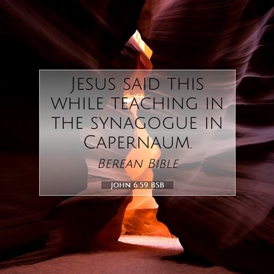 Picture 07 - John 6:59 BSB - Jesus said this while teaching in the synagogue - Bible Verse Picture