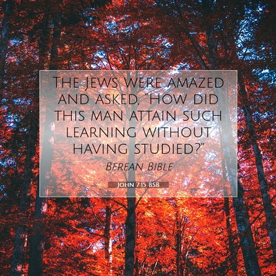 Picture 07 - John 7:15 BSB - The Jews were amazed and asked, “How did this - Bible Verse Picture