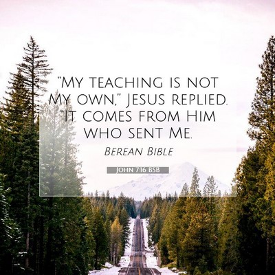 Picture 07 - John 7:16 BSB - “My teaching is not My own,” Jesus replied. - Bible Verse Picture