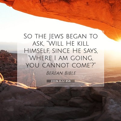 Picture 07 - John 8:22 BSB - So the Jews began to ask, “Will He kill - Bible Verse Picture
