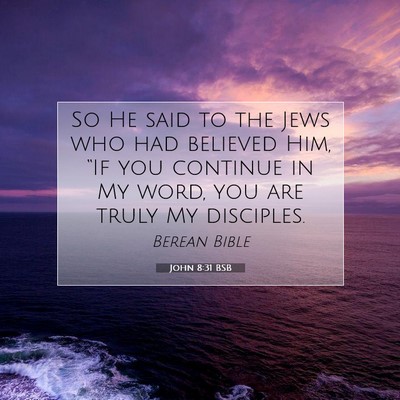 Picture 07 - John 8:31 BSB - So He said to the Jews who had believed Him, - Bible Verse Picture