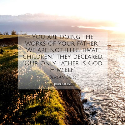 Picture 07 - John 8:41 BSB - You are doing the works of your father.” “We - Bible Verse Picture