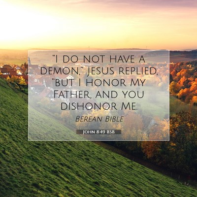 Picture 07 - John 8:49 BSB - “I do not have a demon,” Jesus replied, - Bible Verse Picture