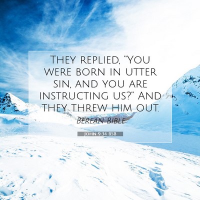Picture 07 - John 9:34 BSB - They replied, “You were born in utter sin, and - Bible Verse Picture