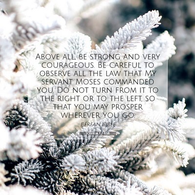 Picture 07 - Joshua 1:7 BSB - Above all, be strong and very courageous. Be - Bible Verse Picture
