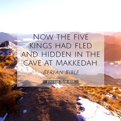 Picture 07 - Joshua 10:16 BSB - Now the five kings had fled and hidden in the - Bible Verse Picture