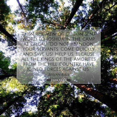 Picture 07 - Joshua 10:6 BSB - Then the men of Gibeon sent word to Joshua in the - Bible Verse Picture