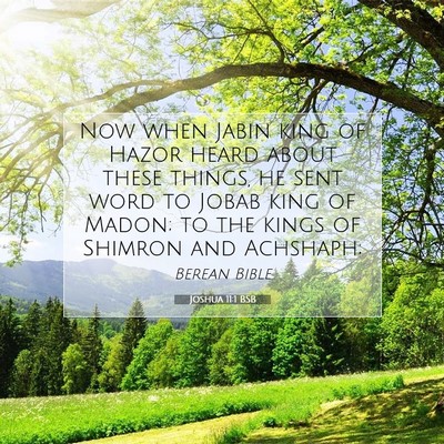 Picture 07 - Joshua 11:1 BSB - Now when Jabin king of Hazor heard about these - Bible Verse Picture