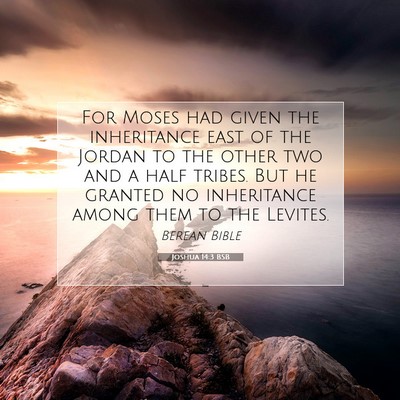 Picture 07 - Joshua 14:3 BSB - For Moses had given the inheritance east of the - Bible Verse Picture