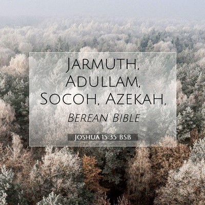 Picture 07 - Joshua 15:35 BSB - Jarmuth, Adullam, Socoh, - Bible Verse Picture