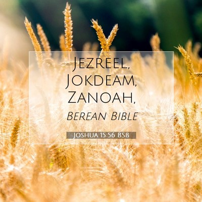 Picture 07 - Joshua 15:56 BSB - Jezreel, Jokdeam, - Bible Verse Picture