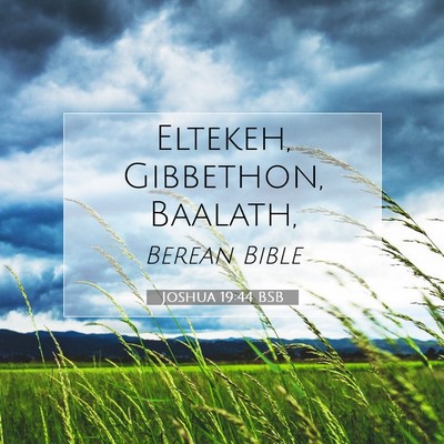 Picture 07 - Joshua 19:44 BSB - Eltekeh, Gibbethon, - Bible Verse Picture