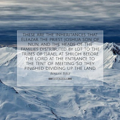 Picture 07 - Joshua 19:51 BSB - These are the inheritances that Eleazar the - Bible Verse Picture