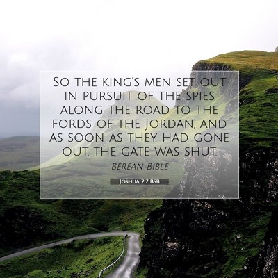 Picture 07 - Joshua 2:7 BSB - So the king’s men set out in pursuit of the - Bible Verse Picture