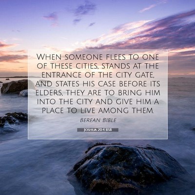 Picture 07 - Joshua 20:4 BSB - When someone flees to one of these cities, stands - Bible Verse Picture