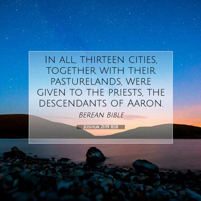 Picture 07 - Joshua 21:19 BSB - In all, thirteen cities, together with their - Bible Verse Picture