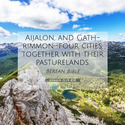 Picture 07 - Joshua 21:24 BSB - Aijalon, and Gath-rimmon—four cities, together - Bible Verse Picture