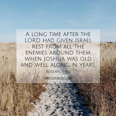 Picture 07 - Joshua 23:1 BSB - A long time after the LORD had given Israel rest - Bible Verse Picture