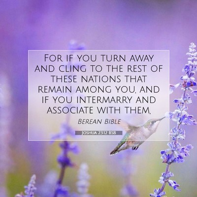 Picture 07 - Joshua 23:12 BSB - For if you turn away and cling to the rest of - Bible Verse Picture
