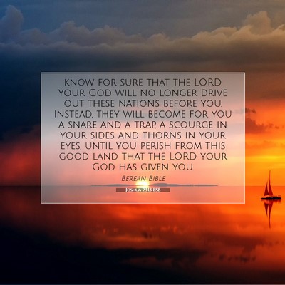 Picture 07 - Joshua 23:13 BSB - know for sure that the LORD your God will no - Bible Verse Picture