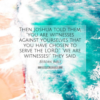 Picture 07 - Joshua 24:22 BSB - Then Joshua told them, “You are witnesses - Bible Verse Picture