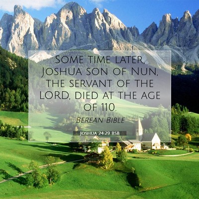 Picture 07 - Joshua 24:29 BSB - Some time later, Joshua son of Nun, the servant - Bible Verse Picture