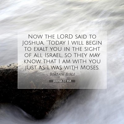 Picture 07 - Joshua 3:7 BSB - Now the LORD said to Joshua, “Today I will - Bible Verse Picture