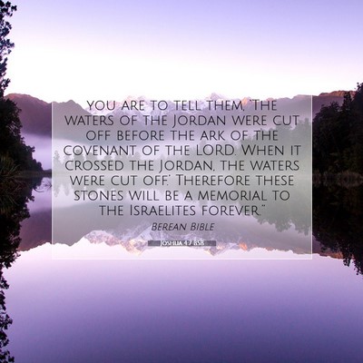 Picture 07 - Joshua 4:7 BSB - you are to tell them, ‘The waters of the Jordan - Bible Verse Picture