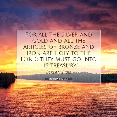 Picture 07 - Joshua 6:19 BSB - For all the silver and gold and all the articles - Bible Verse Picture