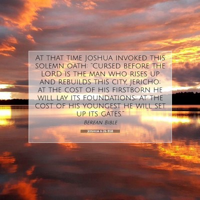 Picture 07 - Joshua 6:26 BSB - At that time Joshua invoked this solemn oath: - Bible Verse Picture