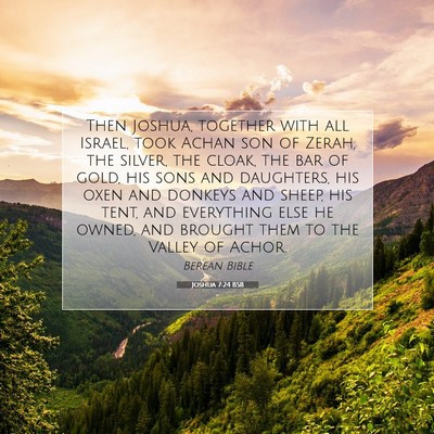 Picture 07 - Joshua 7:24 BSB - Then Joshua, together with all Israel, took Achan - Bible Verse Picture