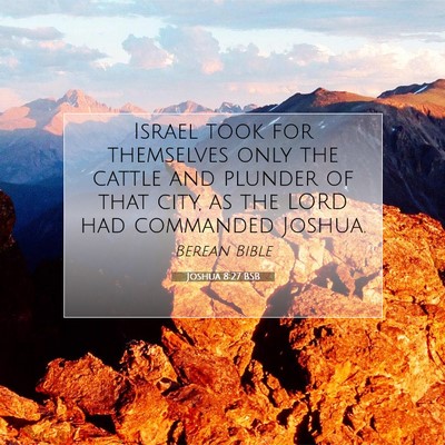 Picture 07 - Joshua 8:27 BSB - Israel took for themselves only the cattle and - Bible Verse Picture