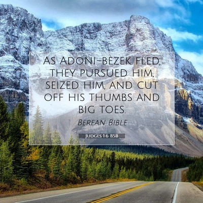 Picture 07 - Judges 1:6 BSB - As Adoni-bezek fled, they pursued him, seized - Bible Verse Picture