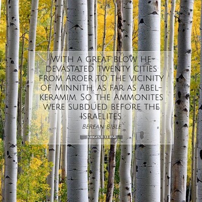 Picture 07 - Judges 11:33 BSB - With a great blow he devastated twenty cities - Bible Verse Picture