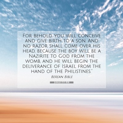 Picture 07 - Judges 13:5 BSB - For behold, you will conceive and give birth to a - Bible Verse Picture