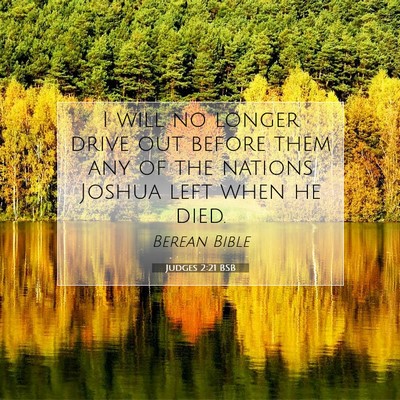 Picture 07 - Judges 2:21 BSB - I will no longer drive out before them any of the - Bible Verse Picture