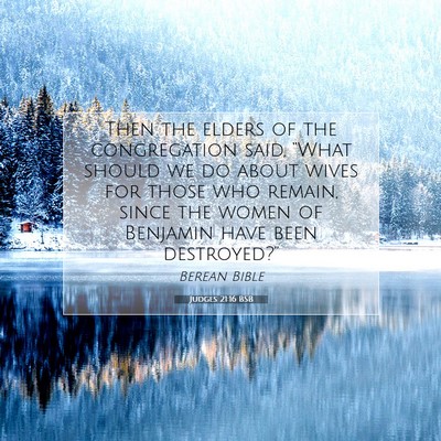 Picture 07 - Judges 21:16 BSB - Then the elders of the congregation said, “What - Bible Verse Picture