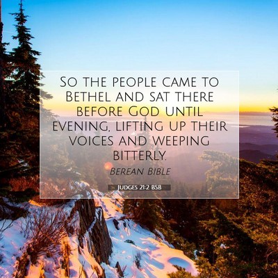 Picture 07 - Judges 21:2 BSB - So the people came to Bethel and sat there before - Bible Verse Picture