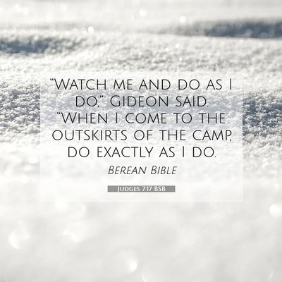 Picture 07 - Judges 7:17 BSB - “Watch me and do as I do,” Gideon said. - Bible Verse Picture